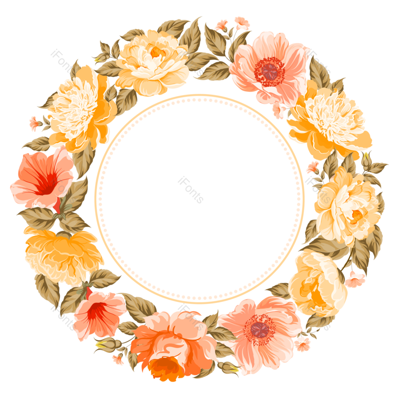边框图片,花环元素,花卉PNG,矢量元素免抠素材